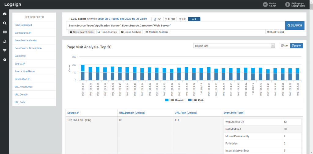 customize a report on Logsign SIEM