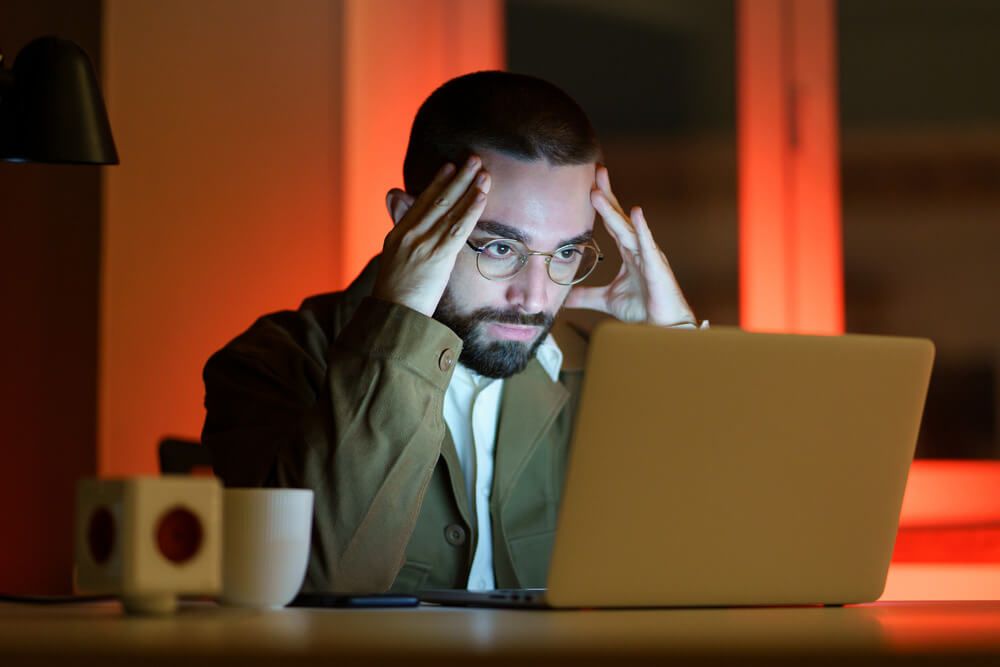 A stressed cyber security team member